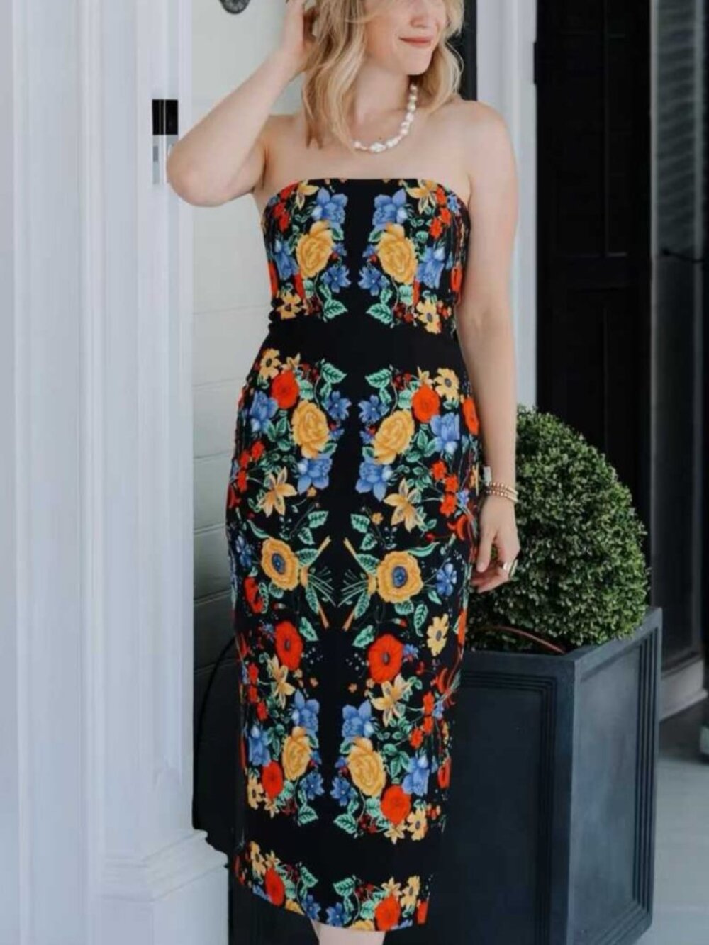 ✨ SALE Cara Cara Leah Midi Dress Sz2/4/6 Floral Scarf Black Red Cocktail Party